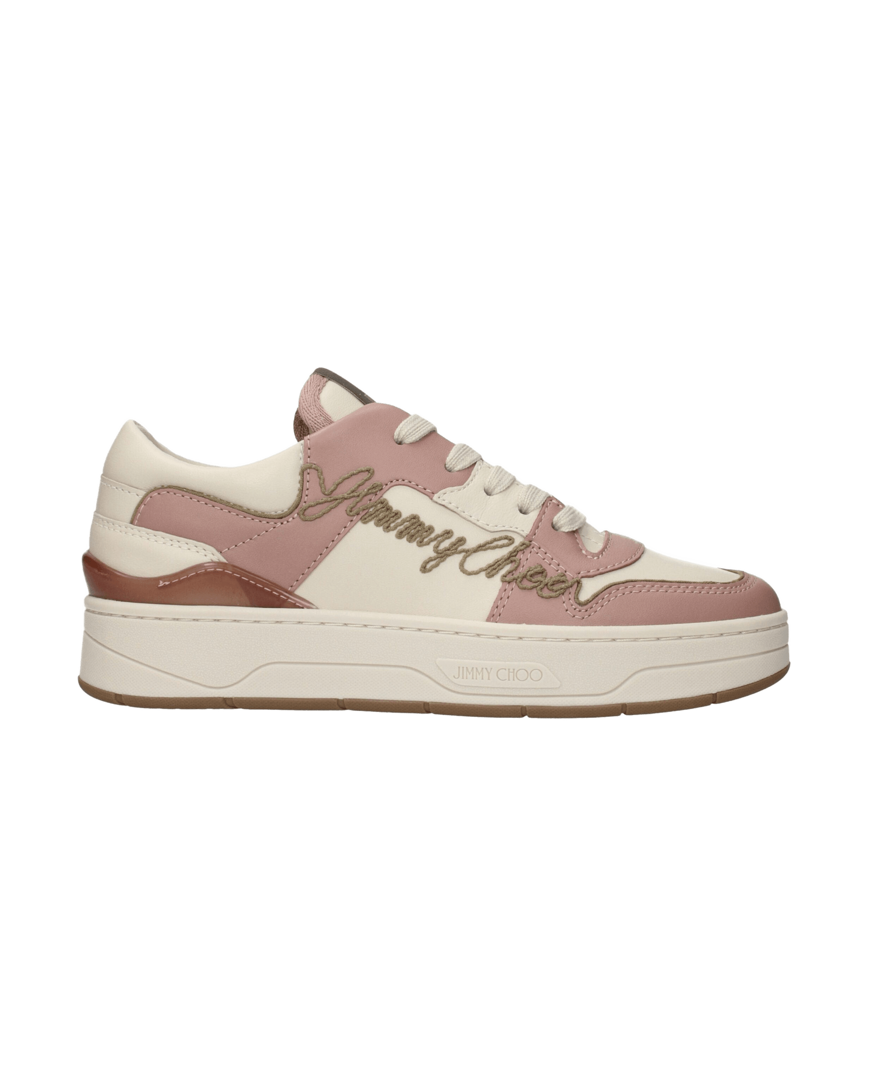 Jimmy Choo Pink Leather Low Top Sneakers