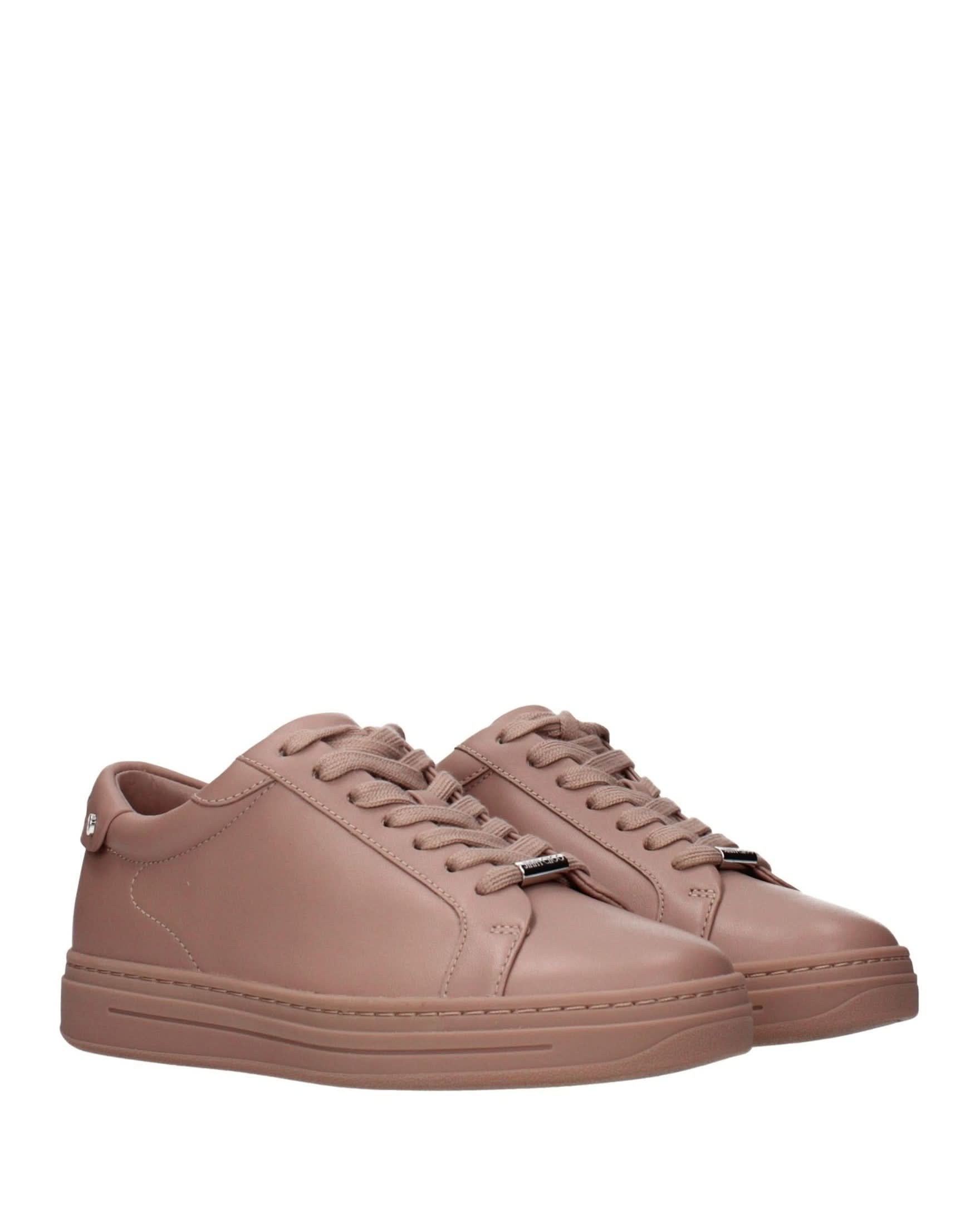 Jimmy Choo Pink Leather Low Top Sneakers Glam Steals