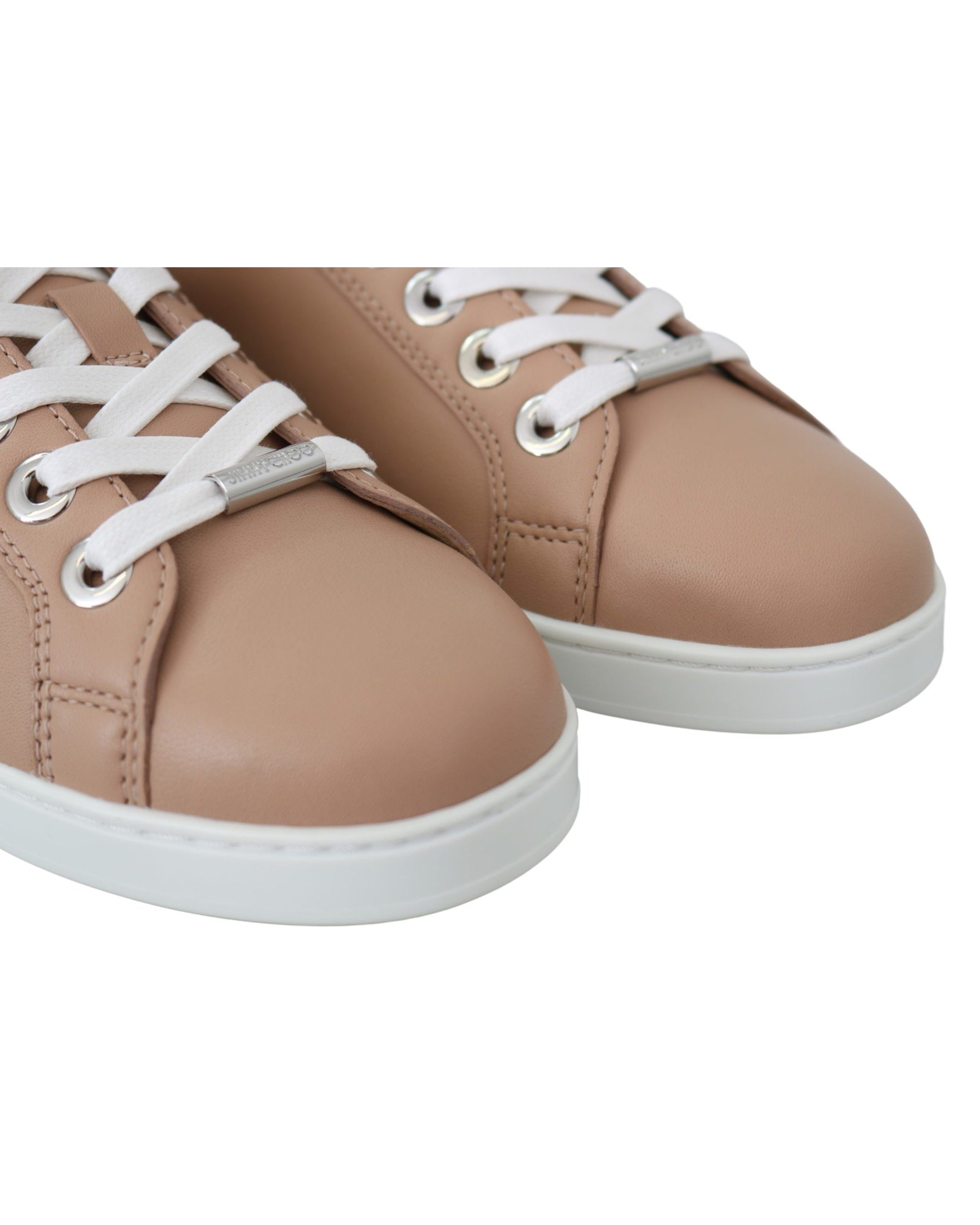 Jimmy Choo Pink Leather Powder Cash Sneakers Glam Steals