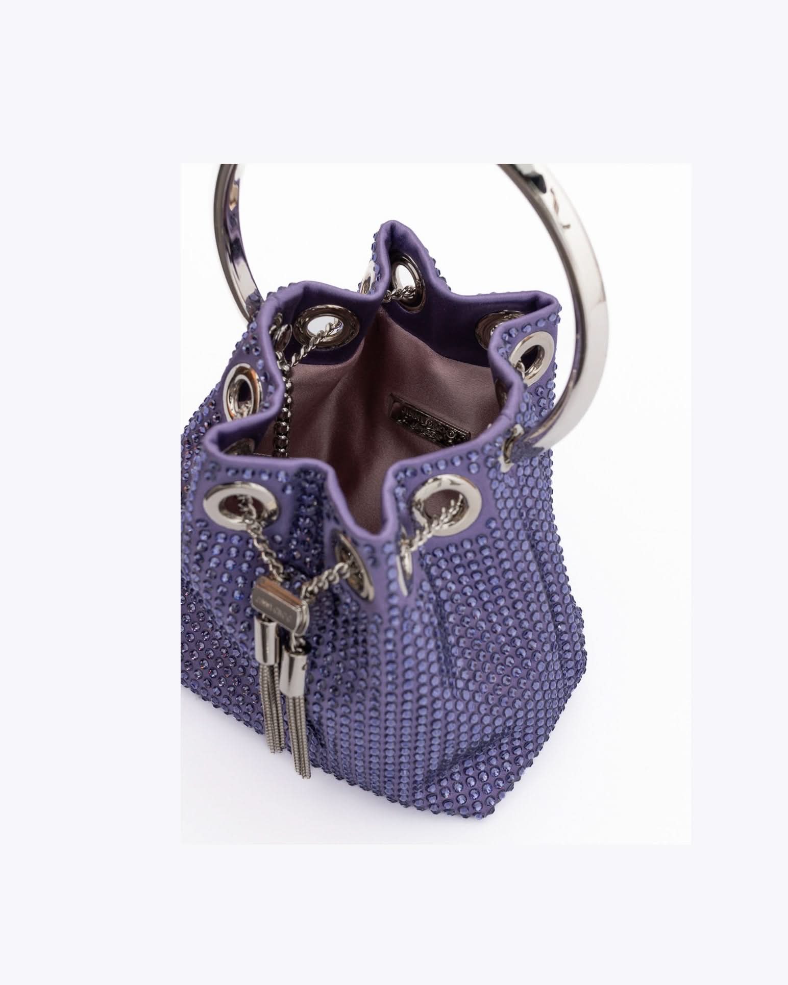Jimmy Choo Purple Bon Micro Crystals Bucket Bag Glam Steals