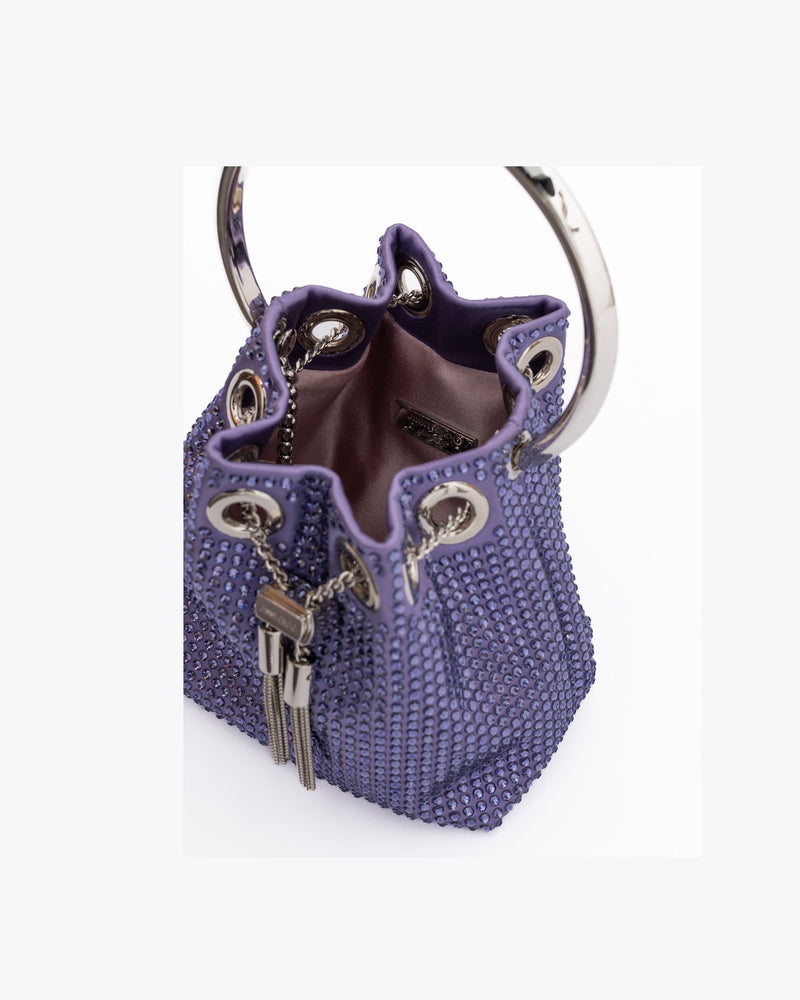 Jimmy Choo Purple Bon Micro Crystals Bucket Bag Glam Steals