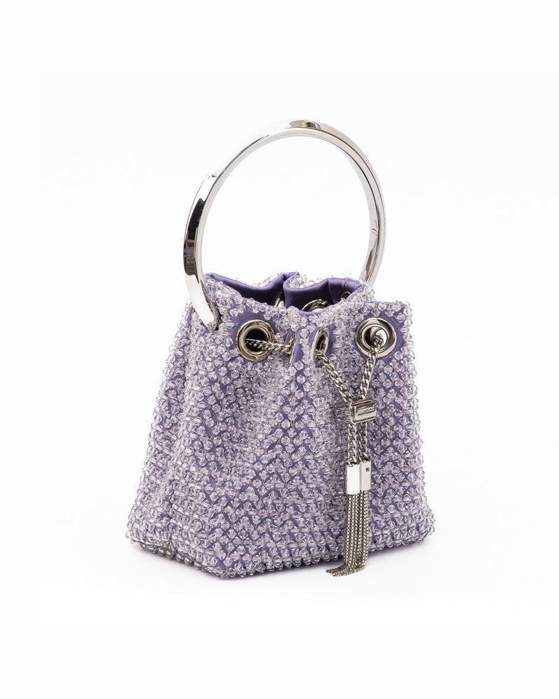Jimmy Choo Purple Light Bon Micro Crystals Bucket Bag Glam Steals