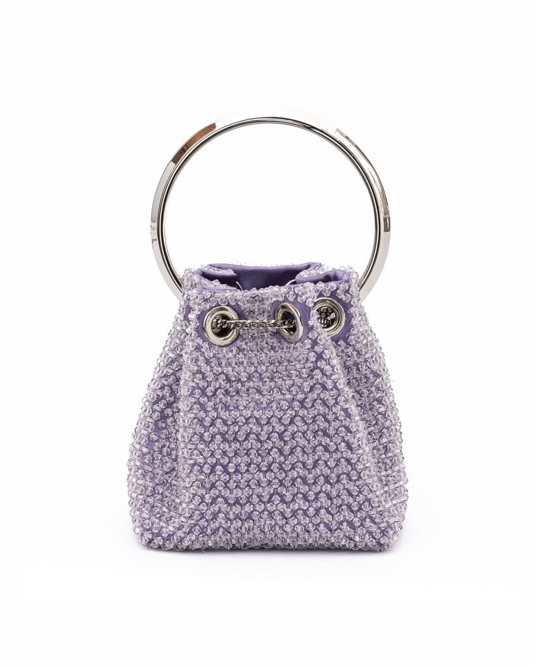 Jimmy Choo Purple Light Bon Micro Crystals Bucket Bag Glam Steals