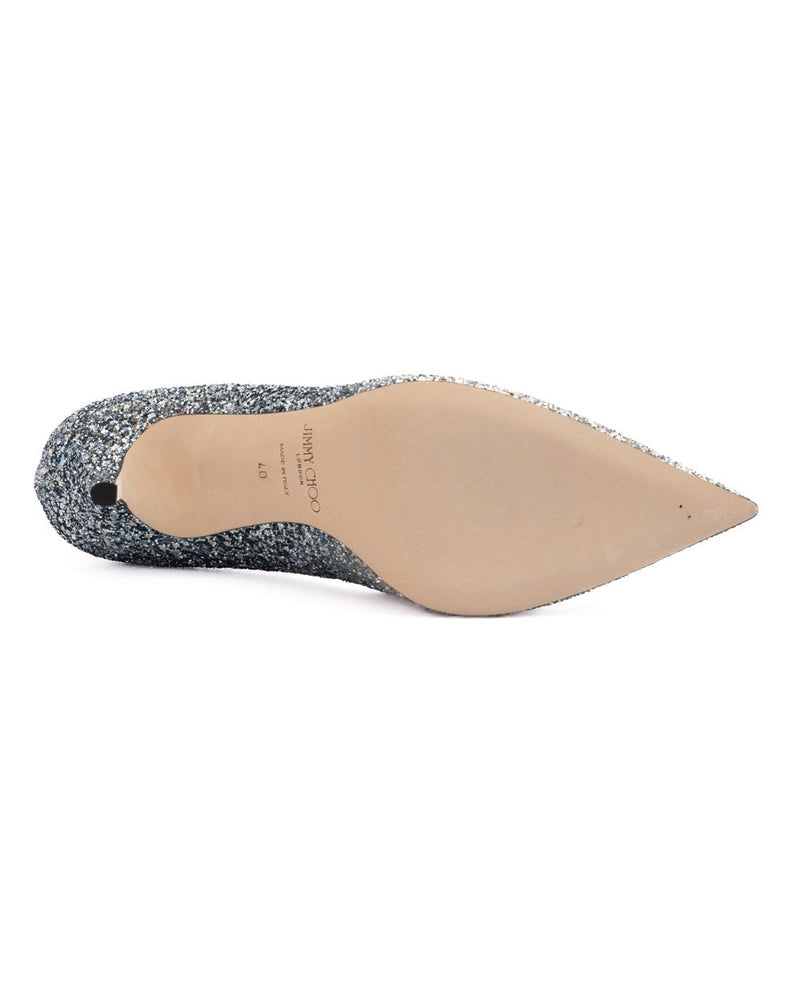 Jimmy Choo Silver Coarse Glitter Degrade Agnes Pumps Glam Steals
