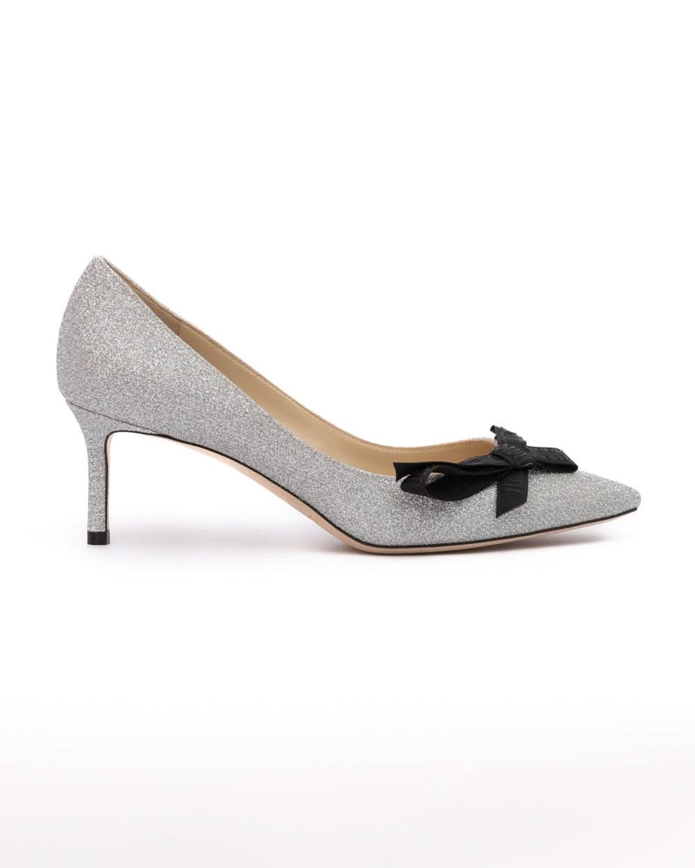 Jimmy Choo Silver Fine Glitter Fabric Romy 60 Pumps Glam Steals