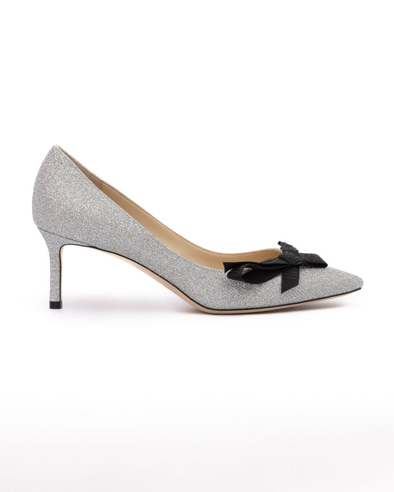 Jimmy Choo Silver Fine Glitter Fabric Romy 60 Pumps Glam Steals