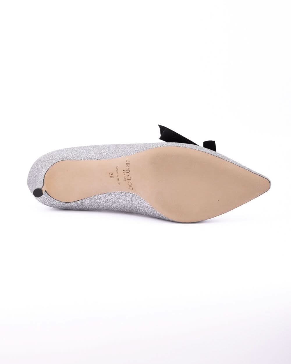 Jimmy Choo Silver Fine Glitter Fabric Romy 60 Pumps Glam Steals