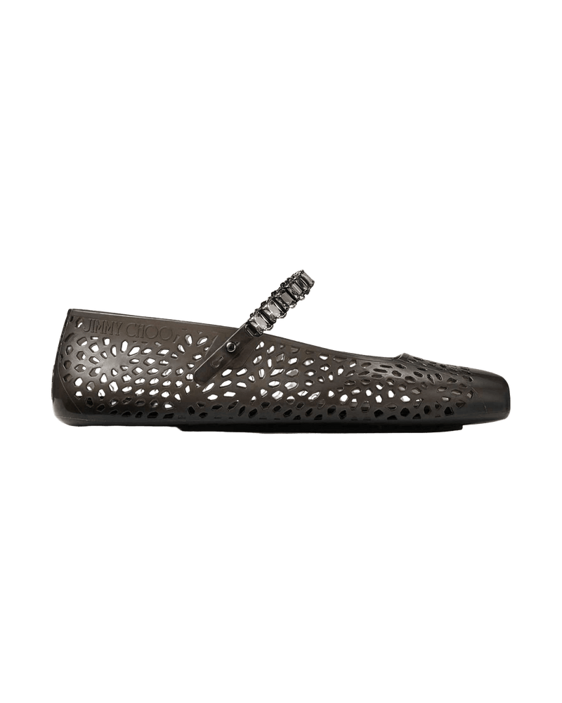 Jimmy Choo The Jelly Ballerina Flats With Crystal Embellishment Glam Steals