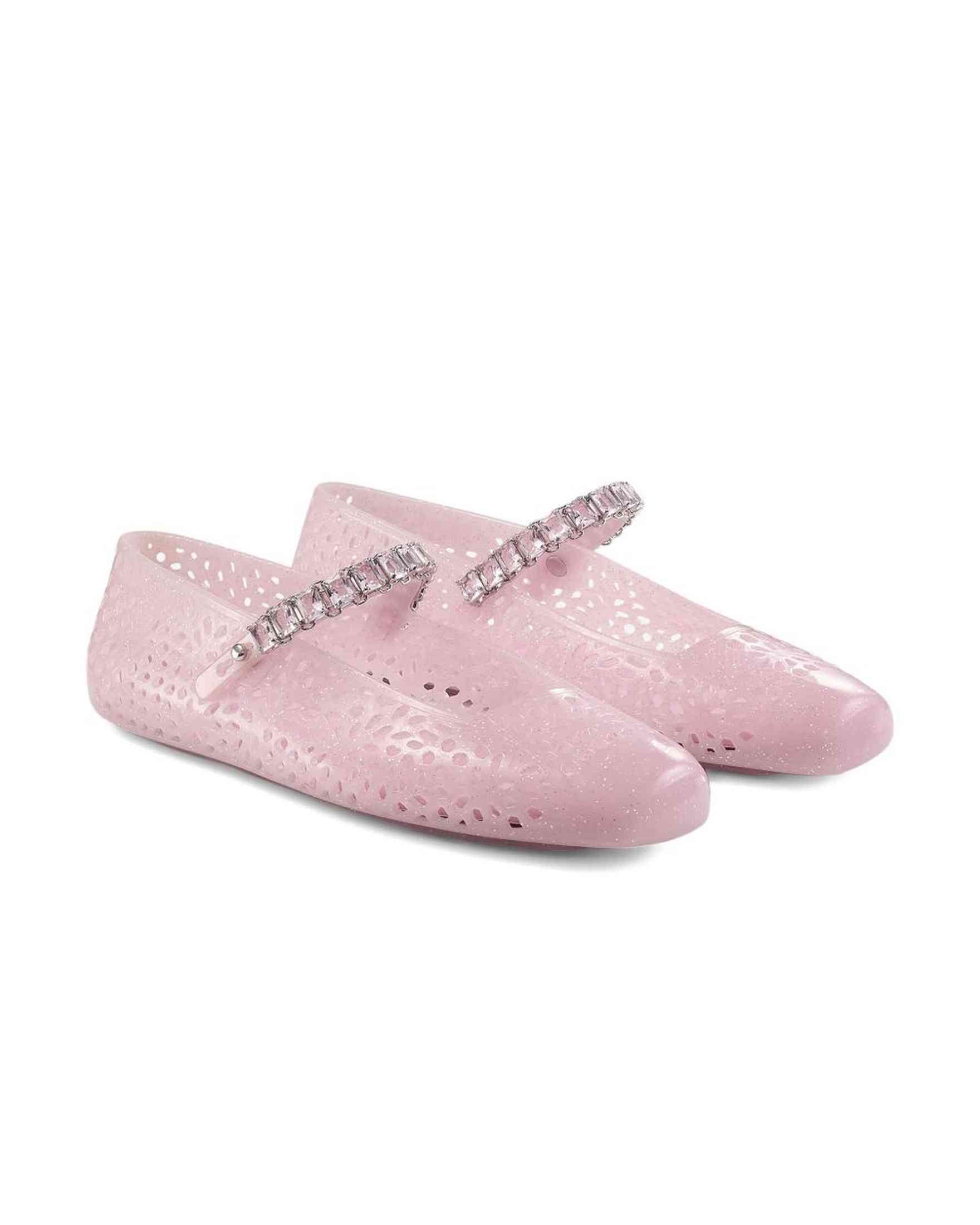 Jimmy Choo The Jelly Ballerina Flats with Crystal Embellishment Glam Steals