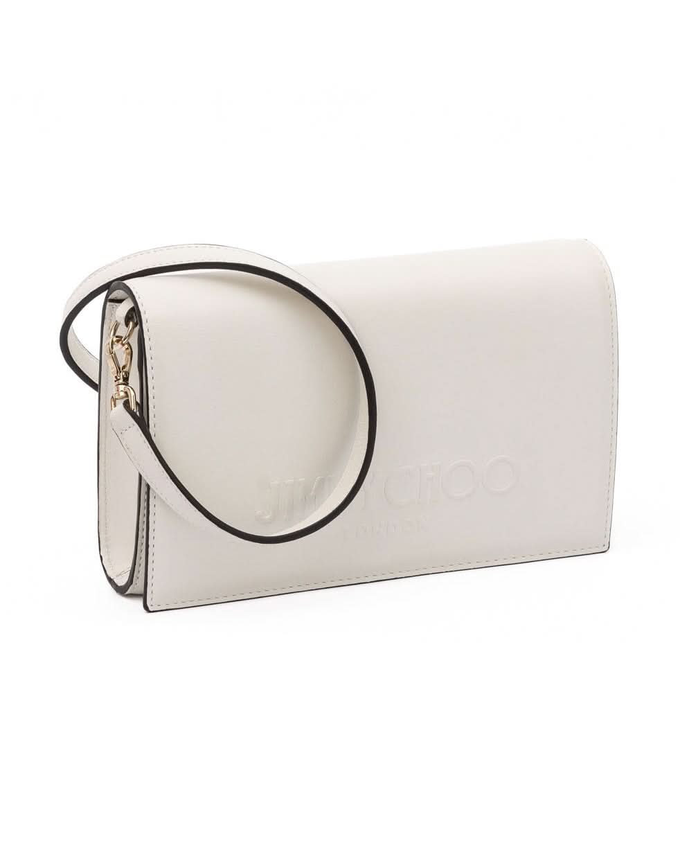 Jimmy Choo White Leather Avenue Shoulder Strap Bag Glam Steals