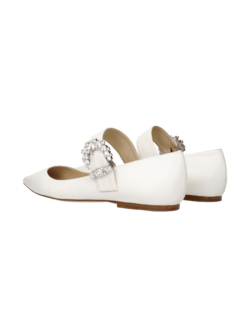 Jimmy Choo White Leather Ballet Flats Glam Steals