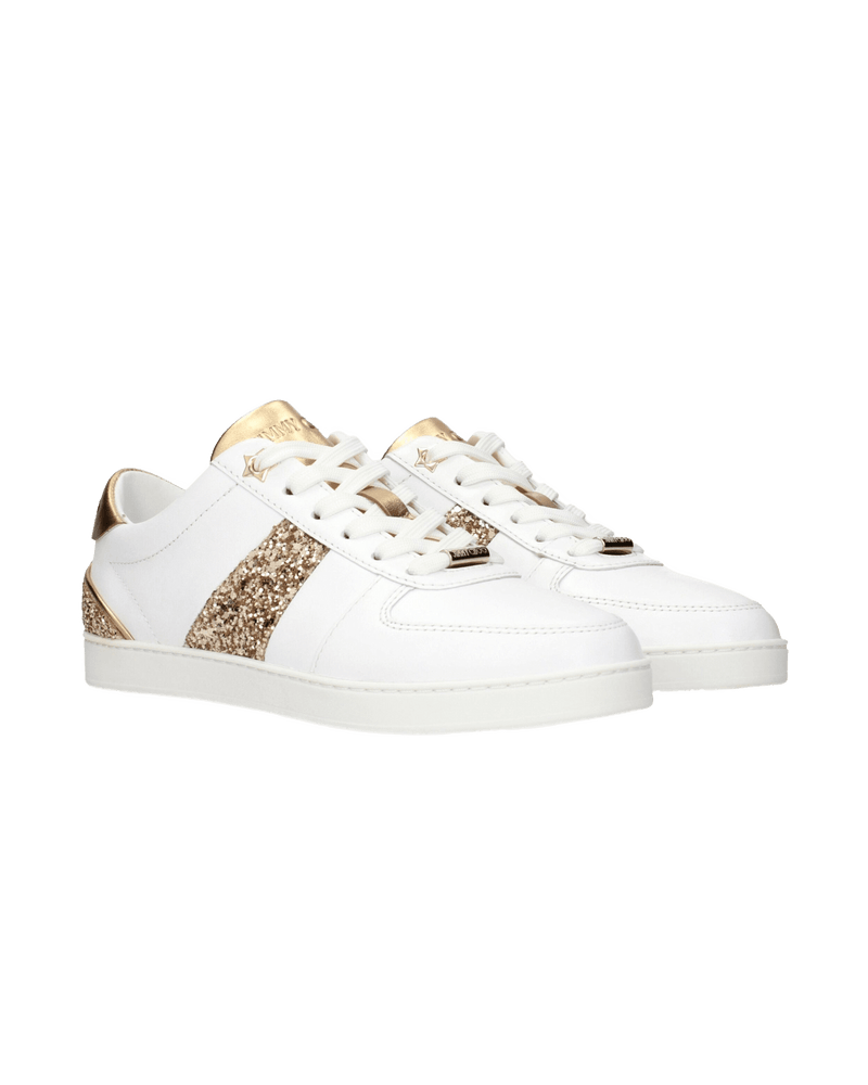 Jimmy Choo White Leather Low Top Glam Steals