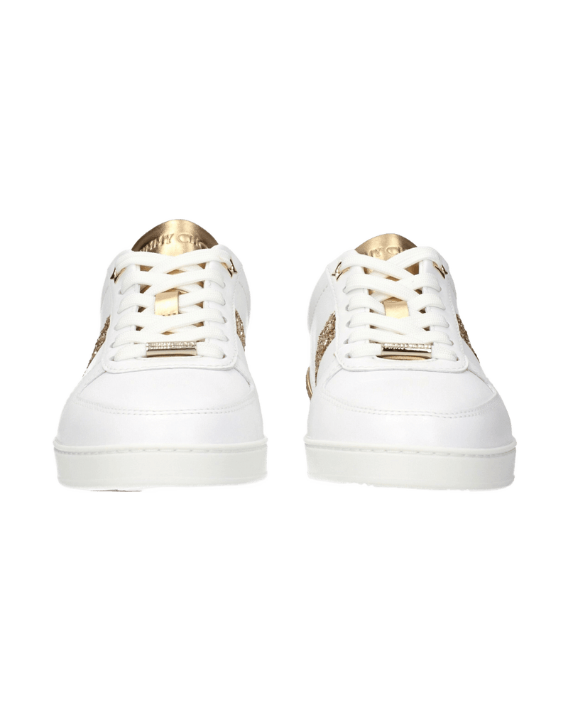 Jimmy Choo White Leather Low Top Glam Steals