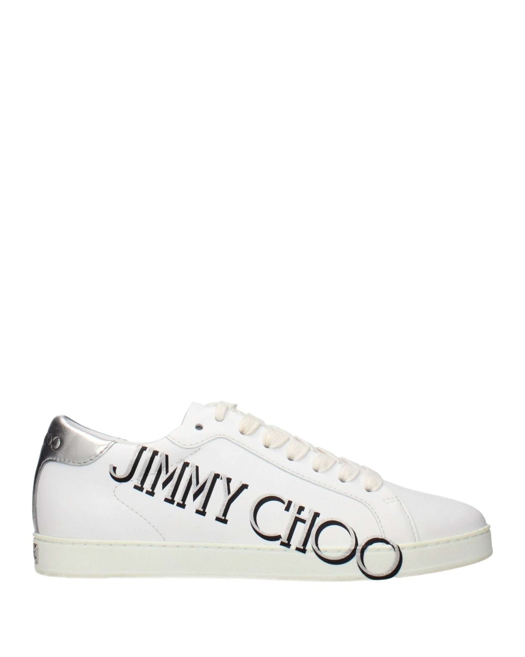Jimmy Choo White Leather Low Top Sneakers Glam Steals