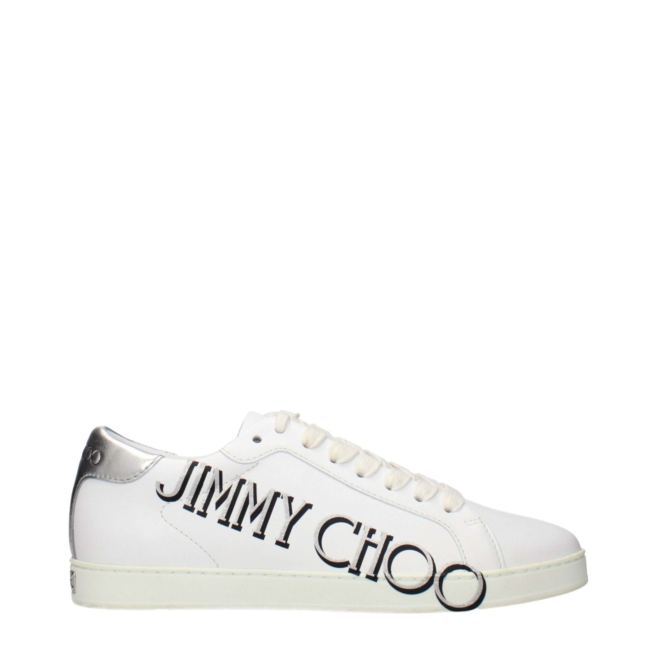 Jimmy Choo White Leather Low Top Sneakers Glam Steals