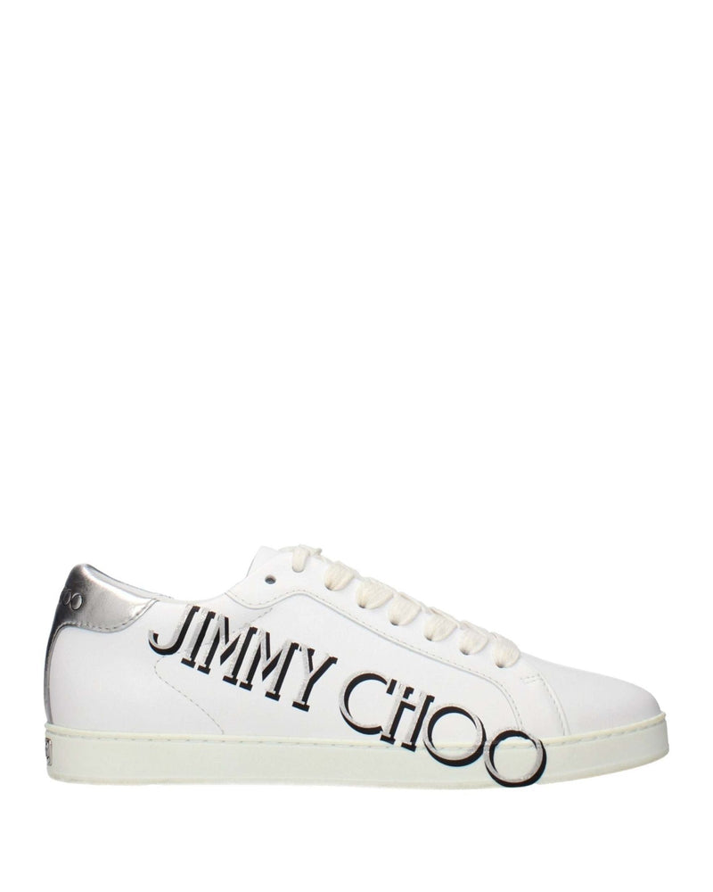 Jimmy Choo White Leather Low Top Sneakers Glam Steals