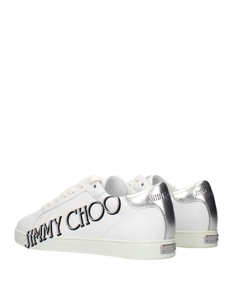 Jimmy Choo White Leather Low Top Sneakers Glam Steals
