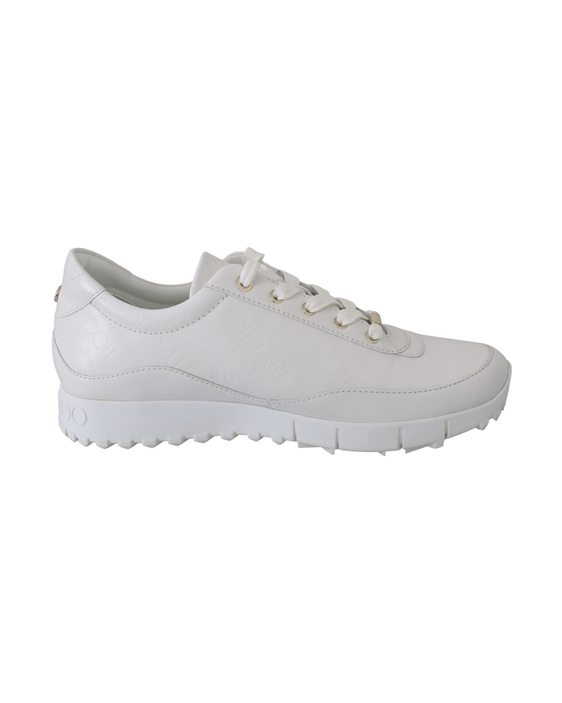 Jimmy Choo White Leather Monza Sneakers Glam Steals