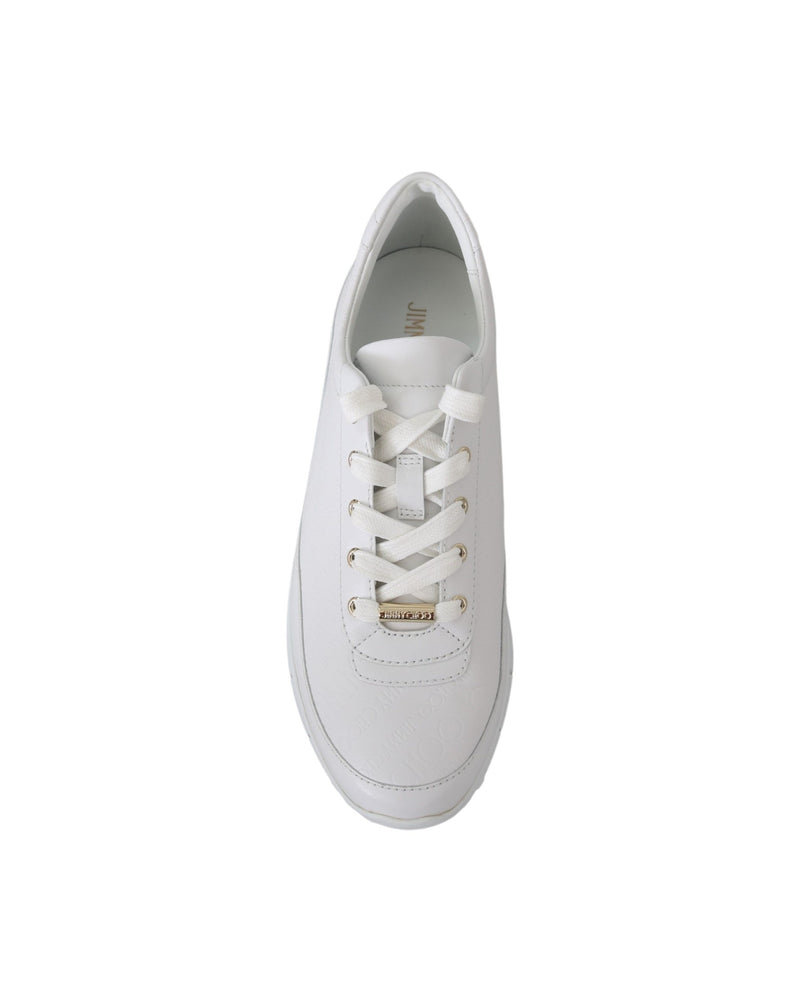 Jimmy Choo White Leather Monza Sneakers Glam Steals