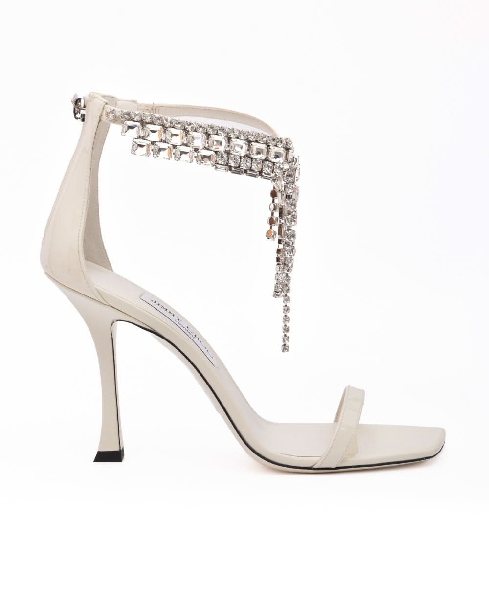 Jimmy Choo White Leather Patent Verity Sandals Glam Steals