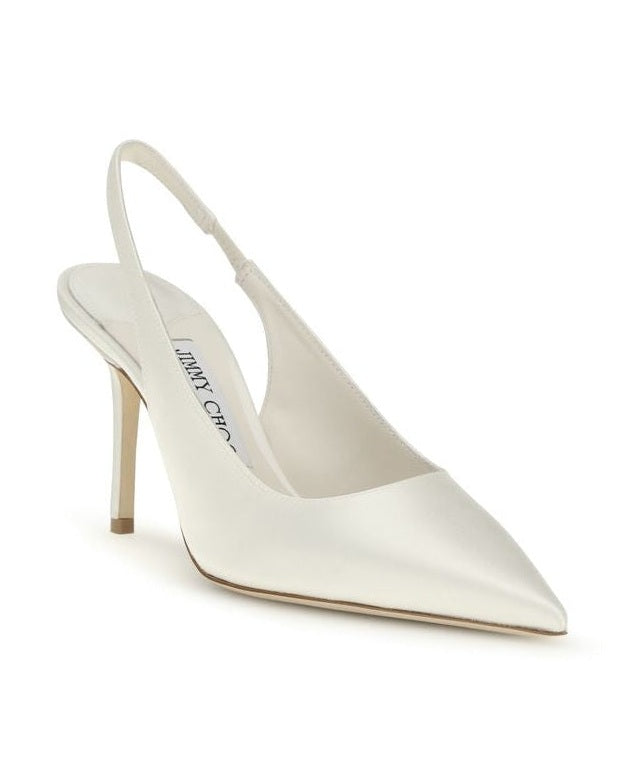 Jimmy Choo White Silk High Heel Pumps 