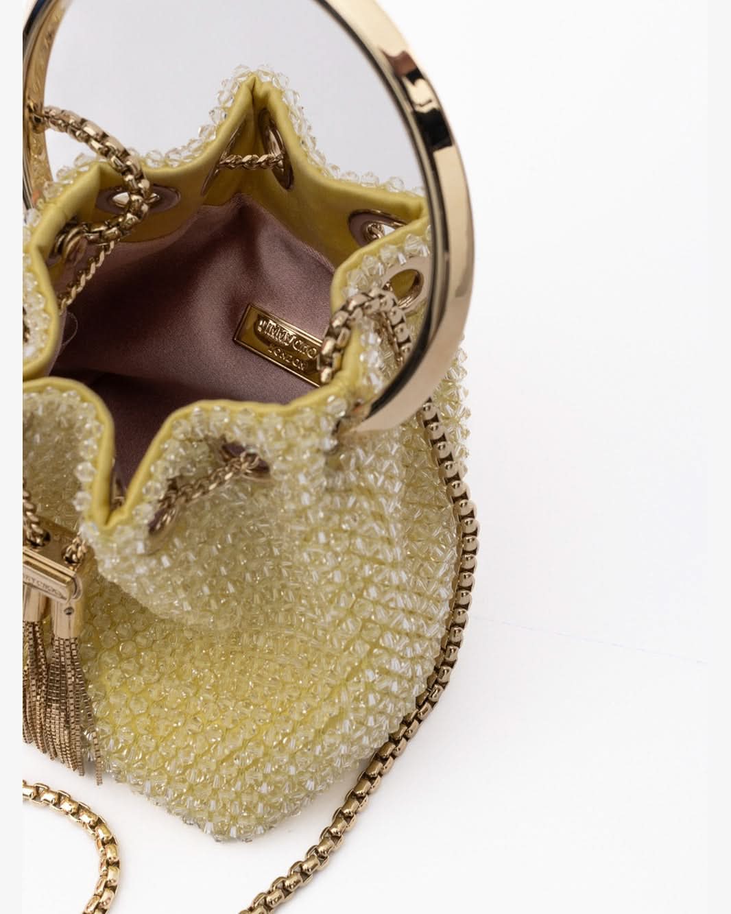 Jimmy Choo Yellow Bon Micro Crystals Bucket Bag Glam Steals