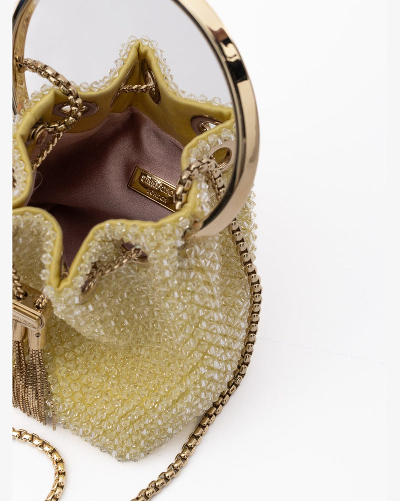 Jimmy Choo Yellow Bon Micro Crystals Bucket Bag Glam Steals