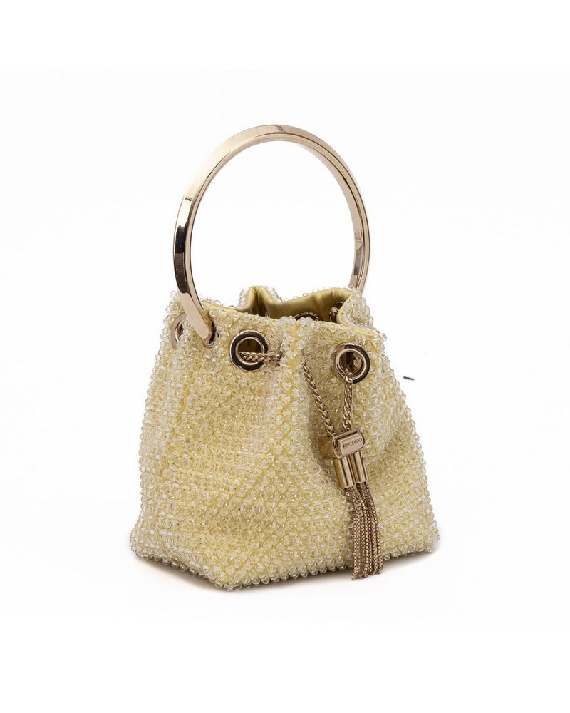 Jimmy Choo Yellow Bon Micro Crystals Bucket Bag Glam Steals