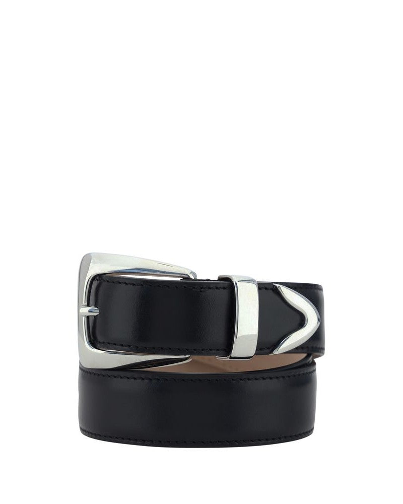 Khaite Black Calf Leather Bos Taurus Regular Belt Glam Steals
