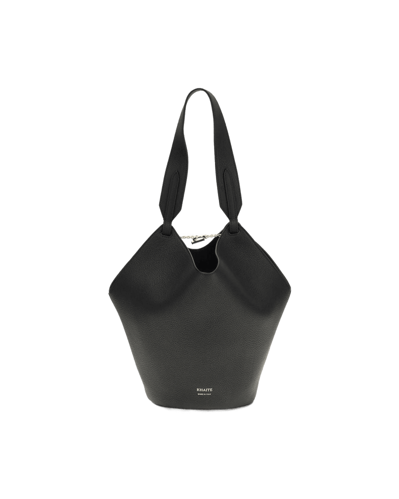 Khaite Black Calf Leather Bos Taurus Shoulder Bag Glam Steals