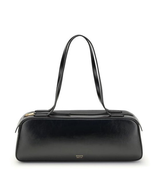 Khaite Black Calf Leather Bos Taurus Shoulder Bag Glam Steals