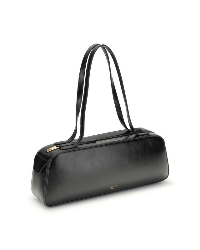 Khaite Black Calf Leather Bos Taurus Shoulder Bag Glam Steals