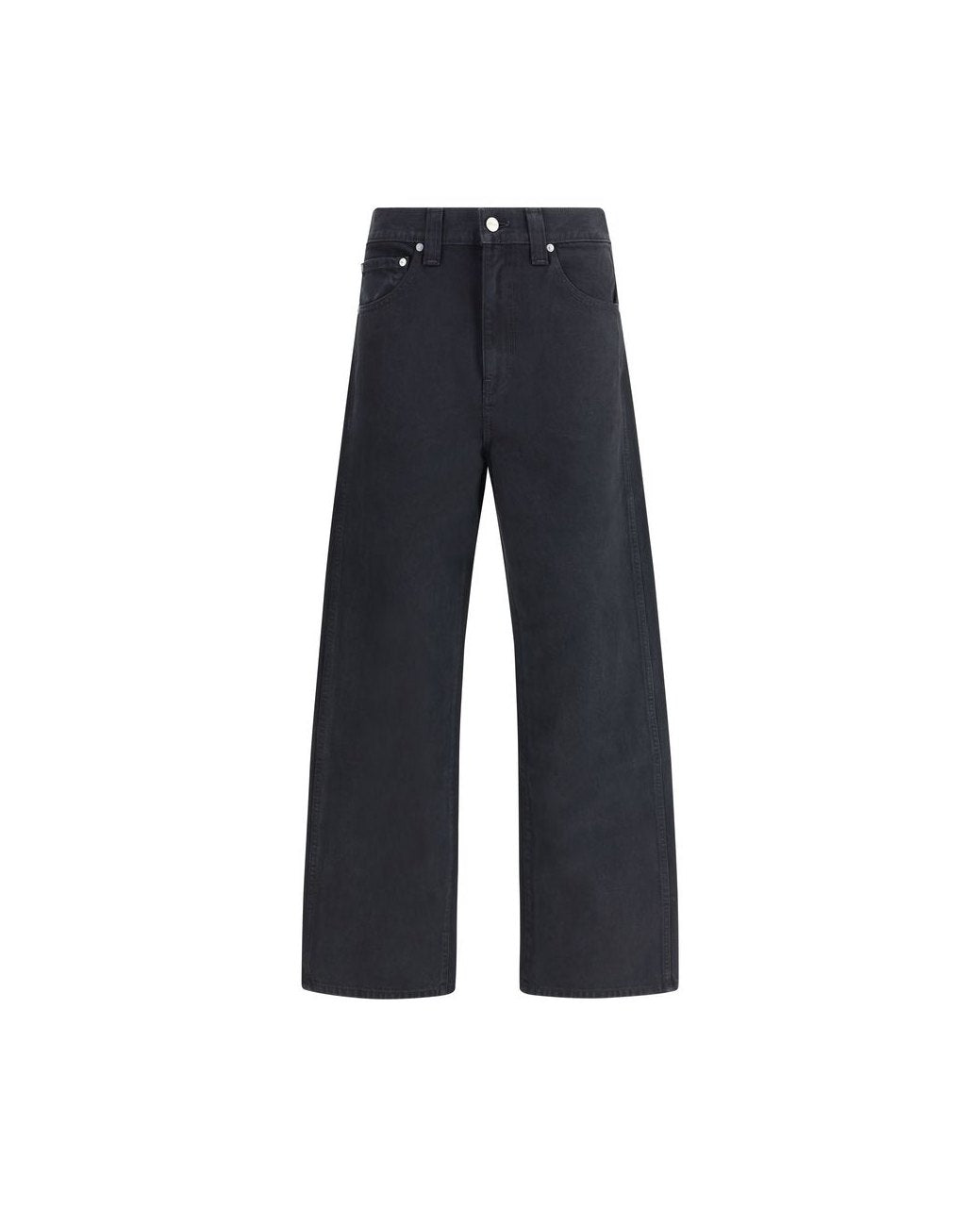 Khaite Black Cotton Straight Leg Jeans Glam Steals