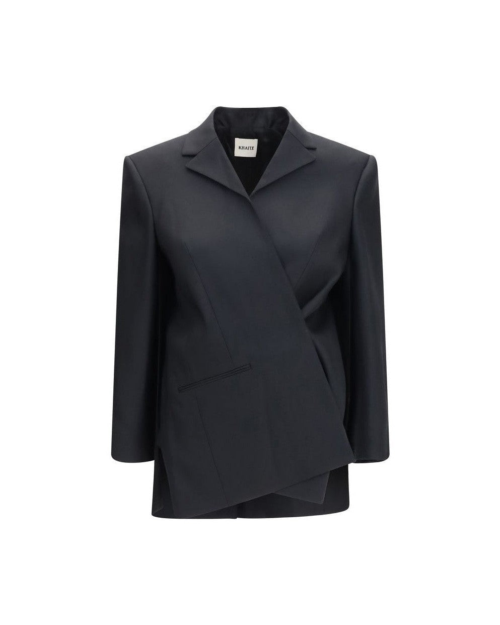 Khaite Black Wool Oves Aries Full Length Jacket