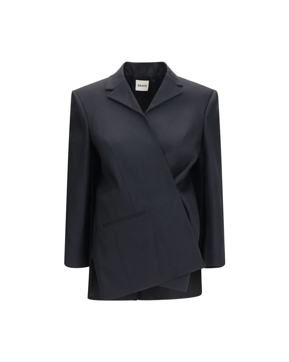 Khaite Black Wool Oves Aries Full Length Jacket Glam Steals