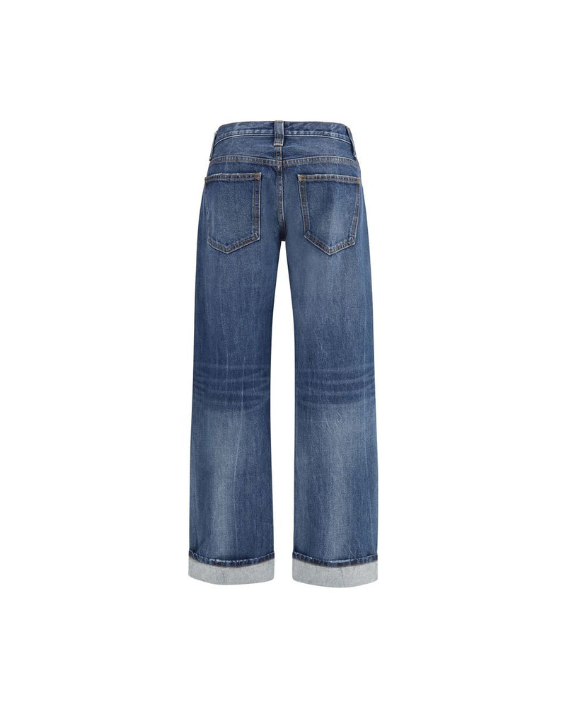 Khaite Blue Cotton Denim Jeans Glam Steals