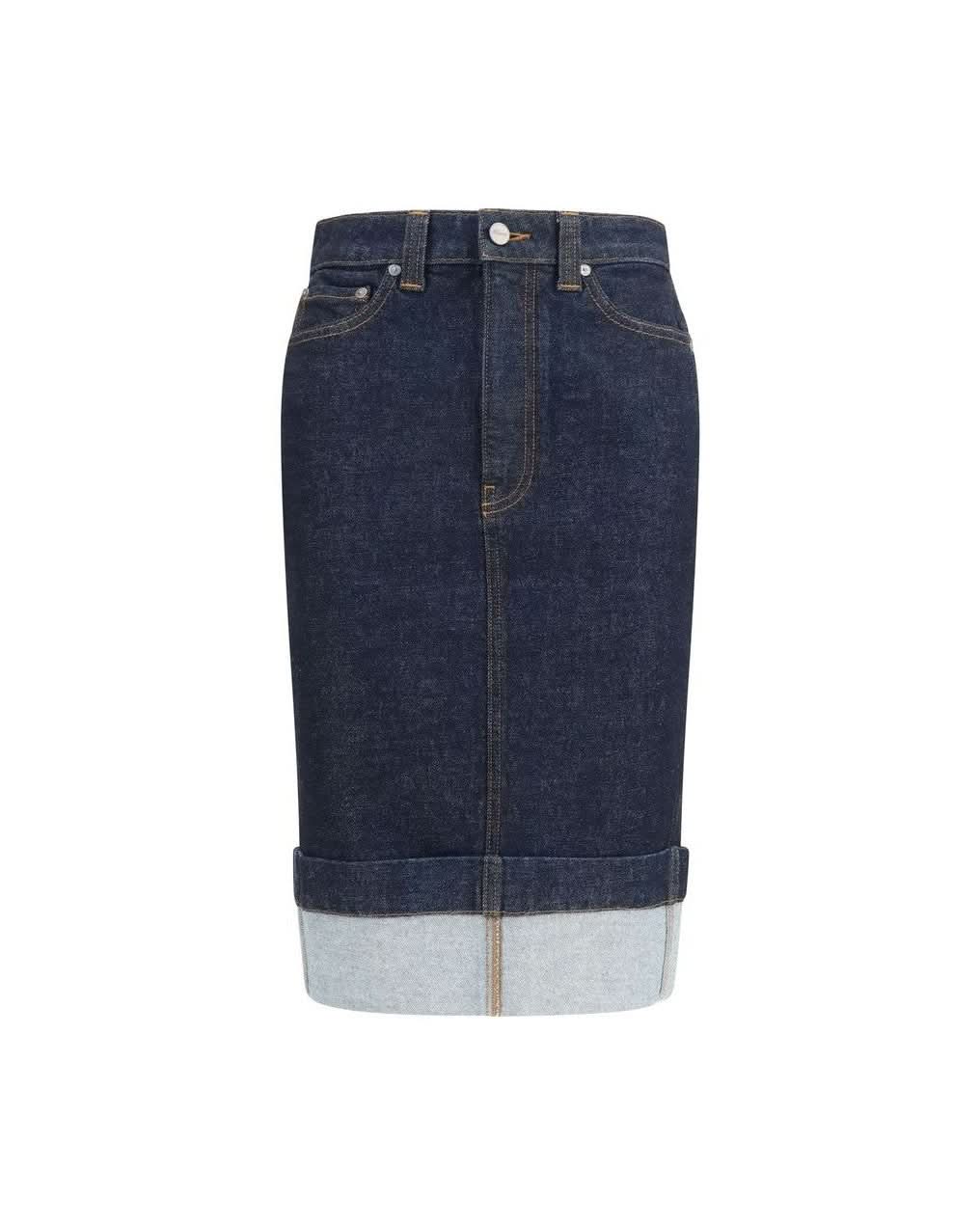 Khaite Blue Denim Skirt Glam Steals