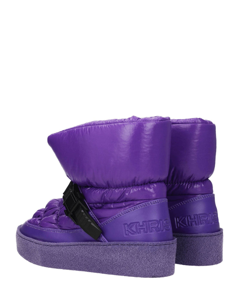 Khrisjoy Purple Polyester Ankle Boots Glam Steals