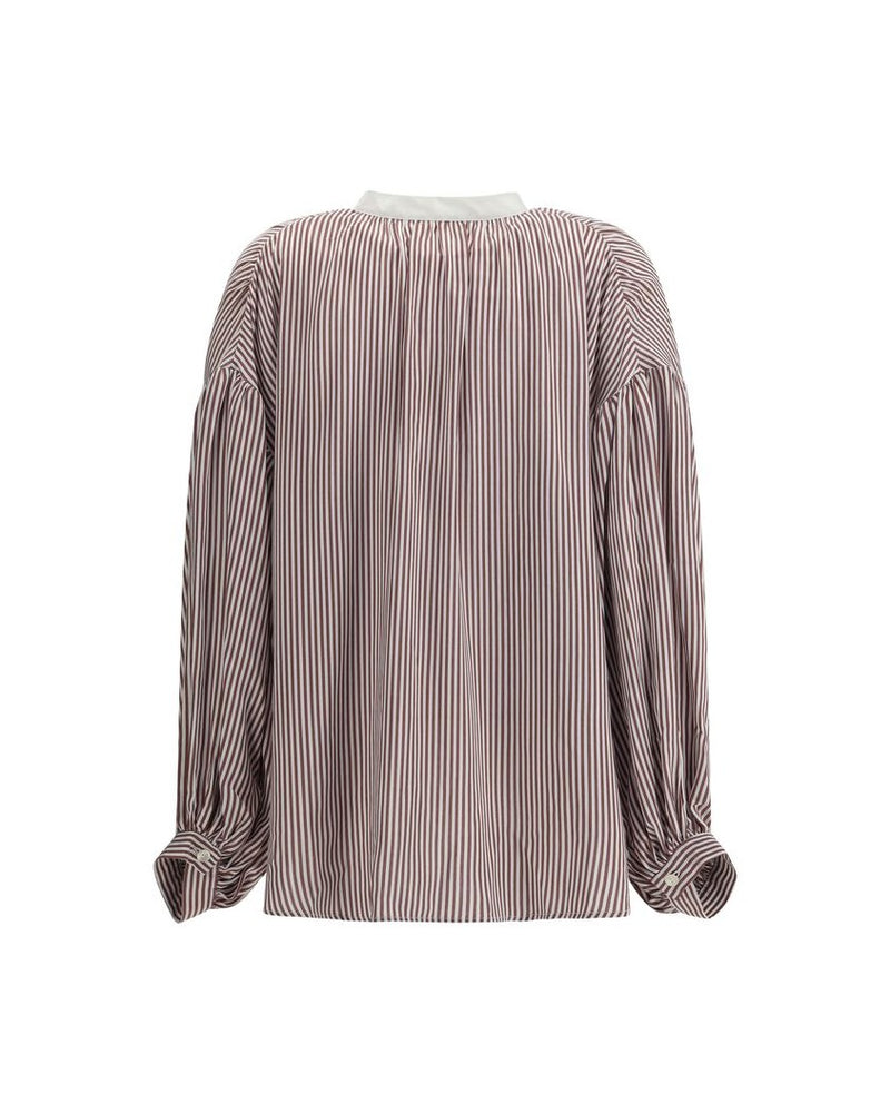 Kristina Ti Bordeaux Viscose Pattern Shirt Glam Steals