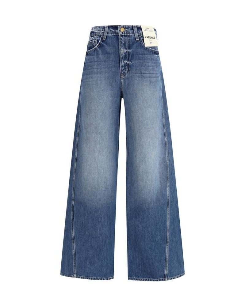 L'agence Blue Cotton Relaxed Fit Jeans Glam Steals