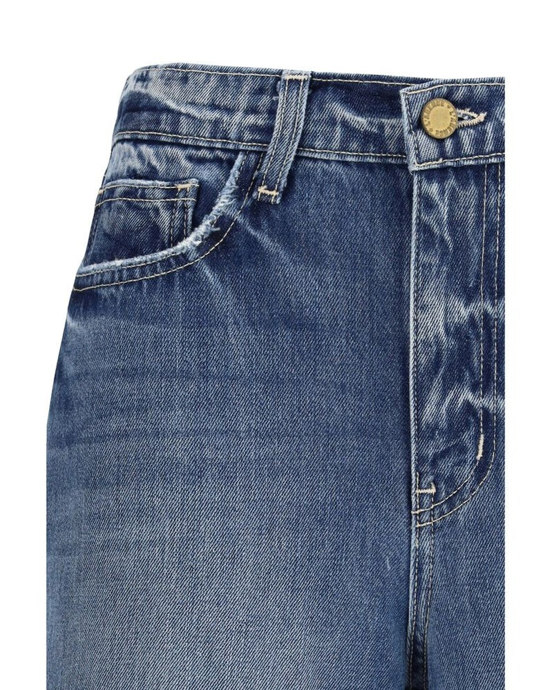 L'agence Blue Cotton Relaxed Fit Jeans Glam Steals