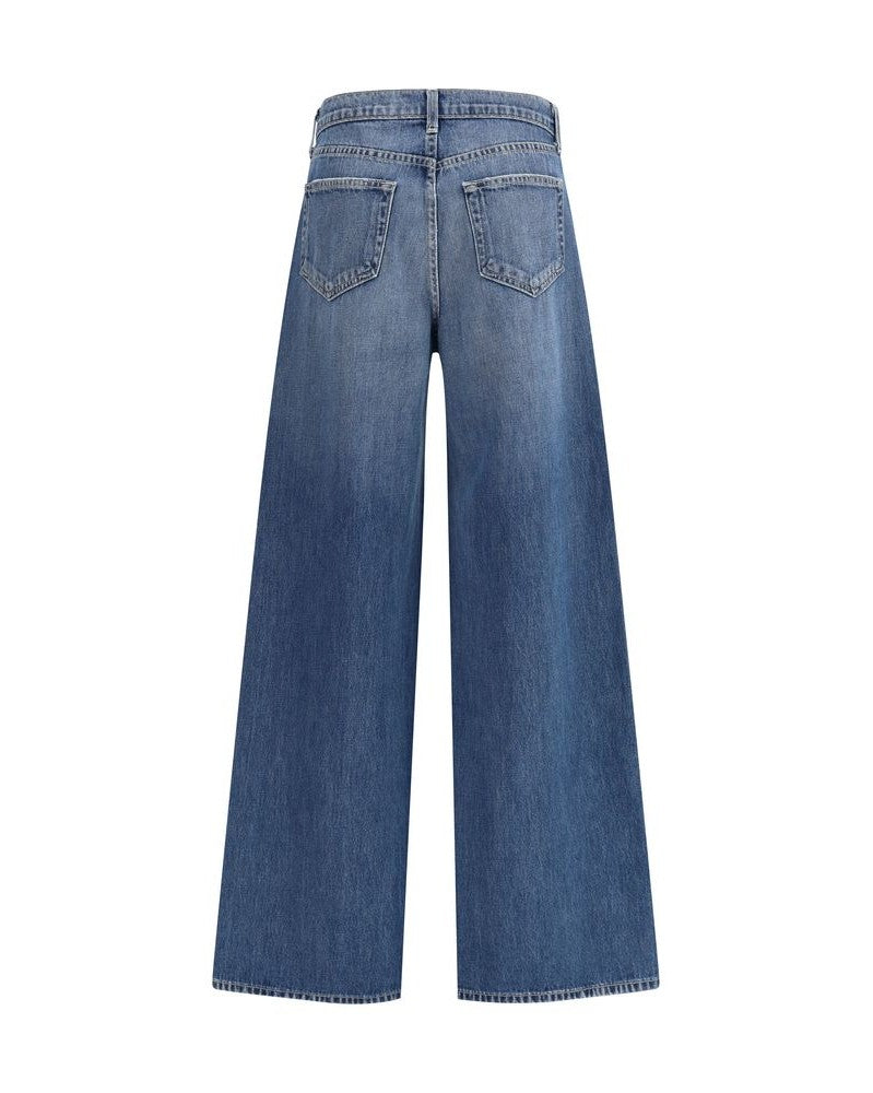 L'agence Blue Cotton Relaxed Fit Jeans Glam Steals