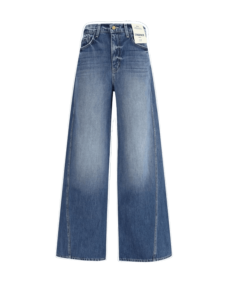 L'agence Light Blue Cotton Relaxed Fit Jeans Glam Steals