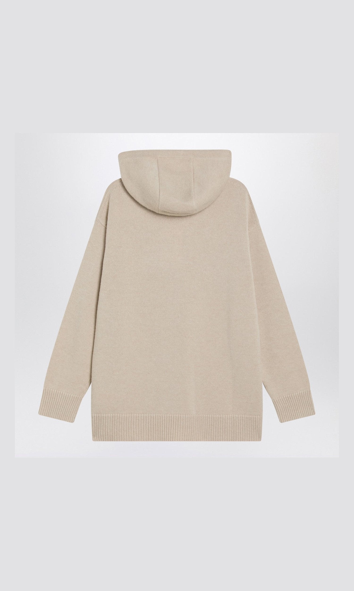 Max Mara Beige wool and cashmere knit hoodie Glam Steals