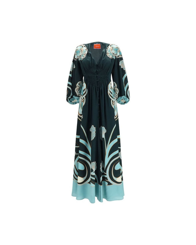 La Double J Blue Silk Casual Dress Glam Steals