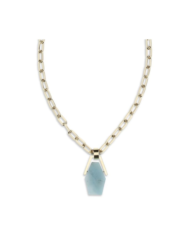 La Double J Light Blue Brass Necklace Glam Steals