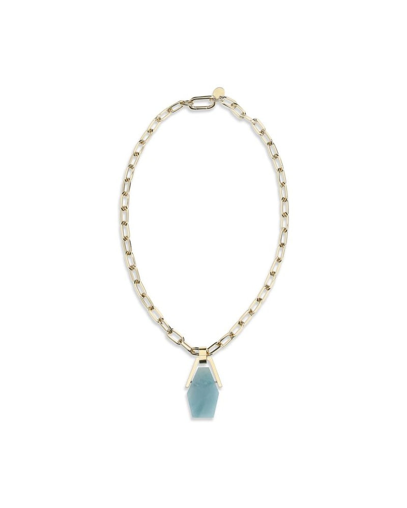 La Double J Light Blue Brass Necklace Glam Steals