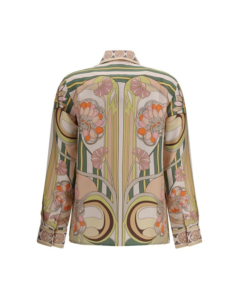La Double J Multicolor Silk Pattern Shirt Glam Steals