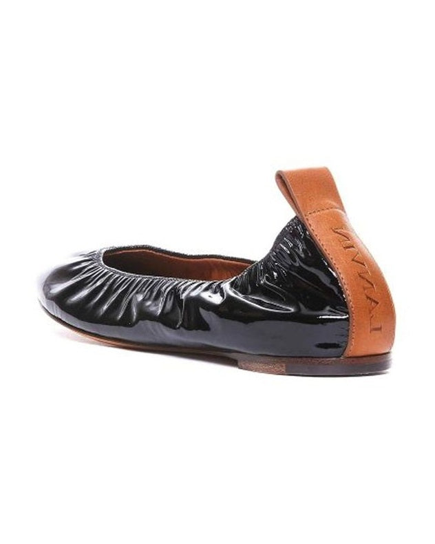 Lanvin Black Calfskin Ballet Flats Glam Steals