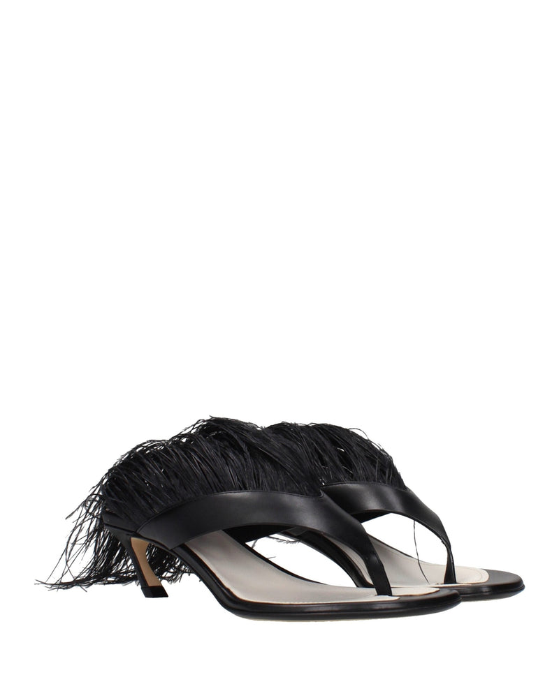 Lanvin Black Leather Flip Flop Sandals Glam Steals